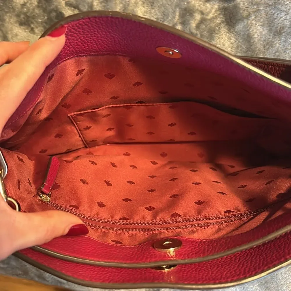 Kate Spade Aubrey brown Red classic timeless Chain purse